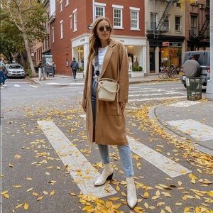 J Crew Ella Sweater Blazer Heather Dark Camel XXS EUC